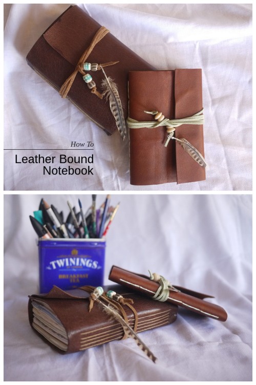 DIY Leather Journal Tutorial from Bead It and Weep. This tutorial shows you how to make this expensi