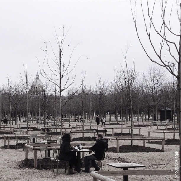 Picnic hivernal @ #paris #nb #noiretblanc #bw #bw_lovers #bnw_paris #bnw #negroyblanco #parc #winter #park #parisiledefrance