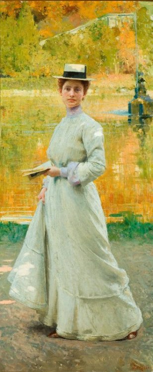 Ritratto all'aria aperta (1902). Giacomo Grosso (Italian, 1860-1938). Oil on canvas. Galleria d'Arte
