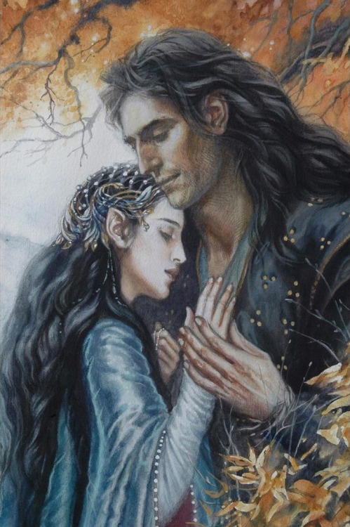 eldamaranquendi:Arwen &amp; Aragorn by https://www.instagram.com/elenakukanova_art/