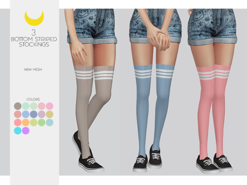 kalewa: TS4 Stockings - Bottom 3 Striped 17 Colors New Mesh Thumbnail Standalone Go here to download