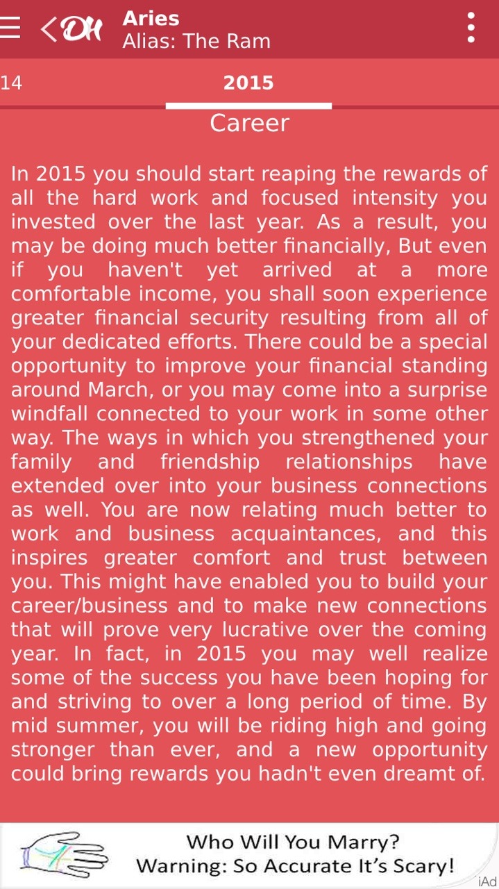 Aries 2015 year horoscope For Daddy :-)