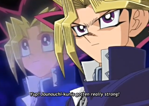 shadowwhisper123:*Reminds everyone, as Yugi rightfully pointed out, that Jounouchi pretty much beat 