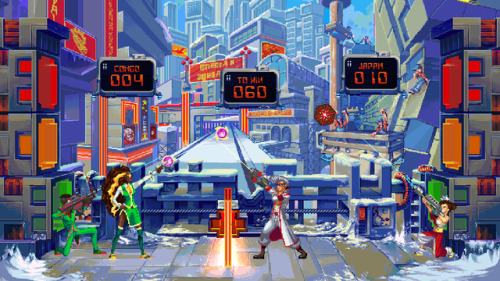 retronator:  Gunsport is … Cyberpunk volleyball with guns? Future millennium sporting action?I always had an affinity for sci-fi sports (Speedball, OMF), but this is unlike anything, except, I guess, physics based volleyball games and Windjammers.The