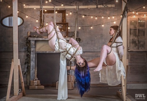 cubicletocollar:  Double suspension with my favorite snowflake, PMITC 💜 photo and rope by T