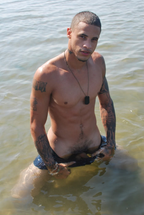 dominicanblackboy:  A sexy moment wit from a young daddy wit a just a few tatts to