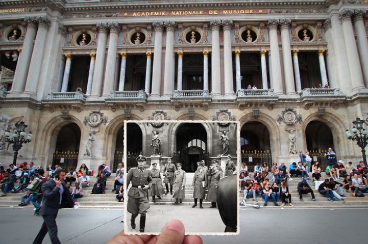did-you-kno:  mymodernmet:Artist Fuses Vintage Photographs with Present-Day Paris