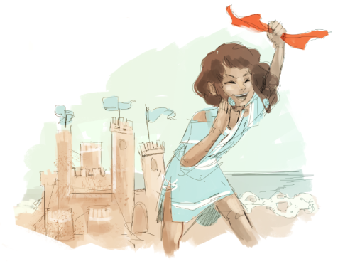 jasjuliet: A proper family vacation down on Ember Island, complete with sandcastles on the beach and