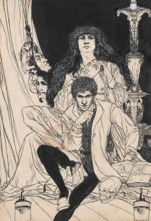 desimonewayland:Austin Osman Spare (1886-1956)Four illustrations from A Book of Satyrs: Existence, G