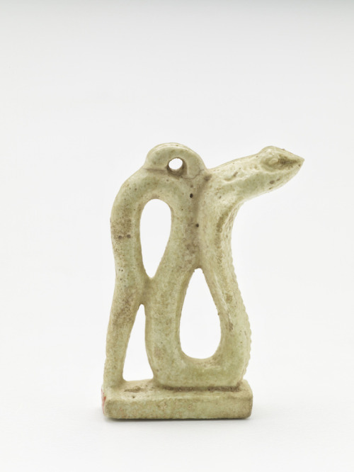 Amulet in the form of a uraeus serpentFaience (glazed composition). Late Period, 26th Dynasty, ca. 6