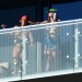 Saw these 2 girls way up at the Cosmo. Why is it the dude has clear glass and the
