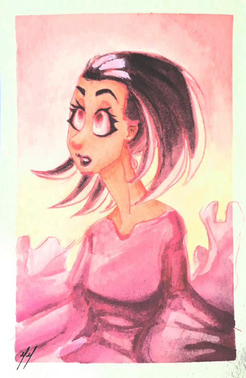 Mooore watercolor! I’m starting to grasp some knowledge ohyea her neck needed to be longer smh