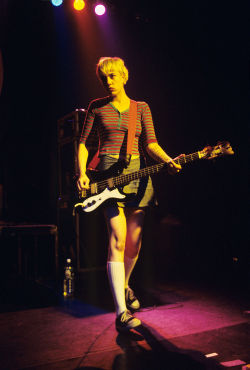 little-trouble-grrrl:  Kathi Wilcox of Bikini Kill performing at Irving Plaza in New York City on July 14th 1994 