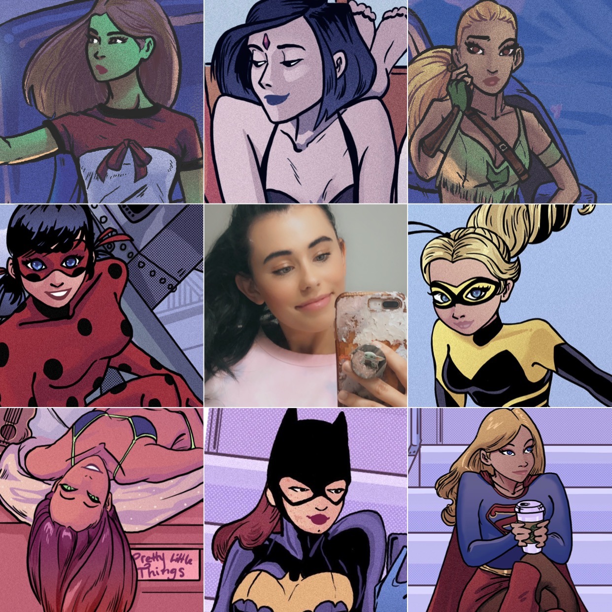 Art VS Artist Just some superhero girls…and then there’s me LOL