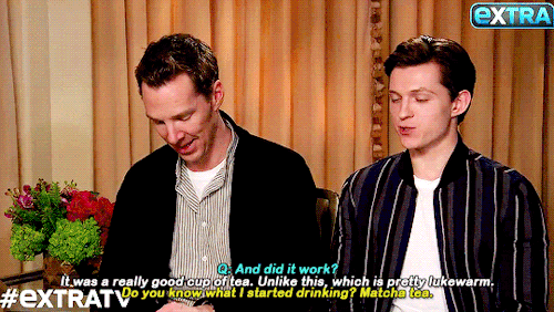 poirott:Benedict Cumberbatch and Tom Holland talk about tea and Benedict’s charity campaign - Apr 27