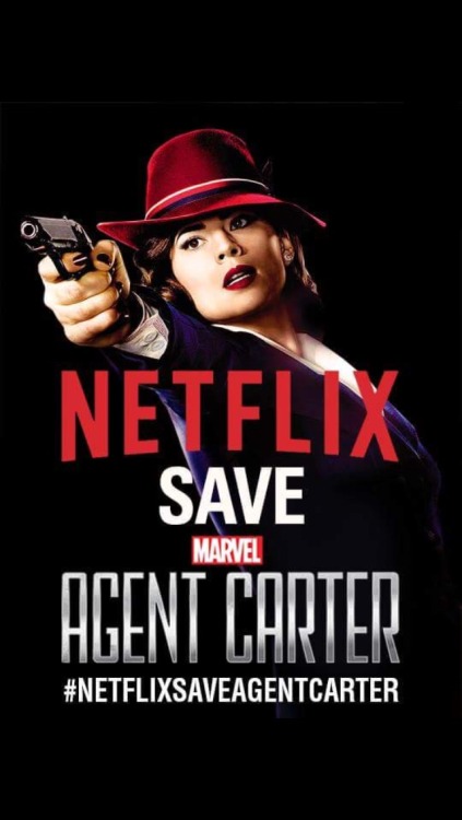 walkinginnthewind:  Agent Carter is an absolutely amazing and empowering show and it’s just been cancelled by ABC!! It is one of the only shows on TV that features a truly strong female lead and it would be a real shame to lose it. 