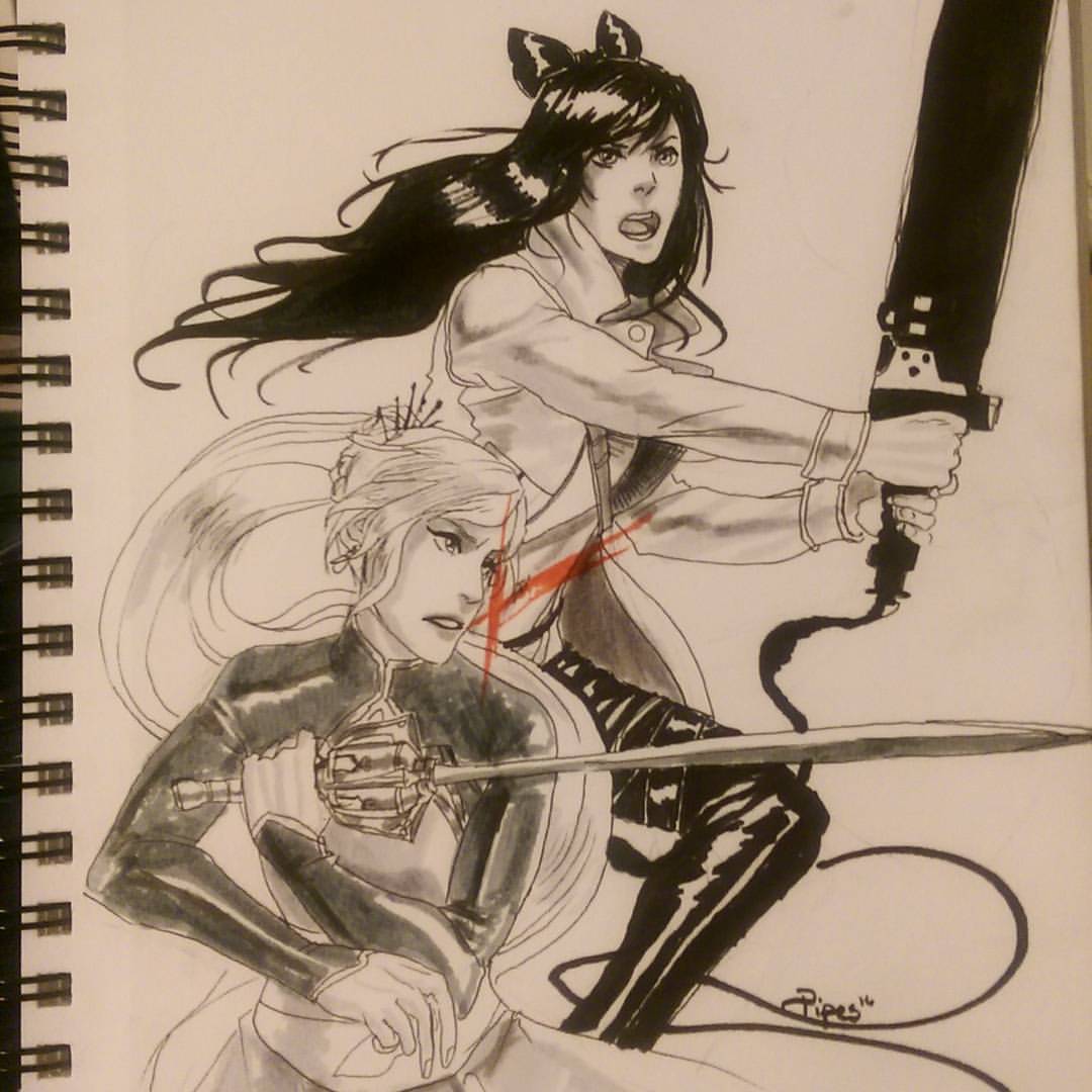 plastic-pipes:  Weiss and Blake for Day4 c: #inktober #artwork 