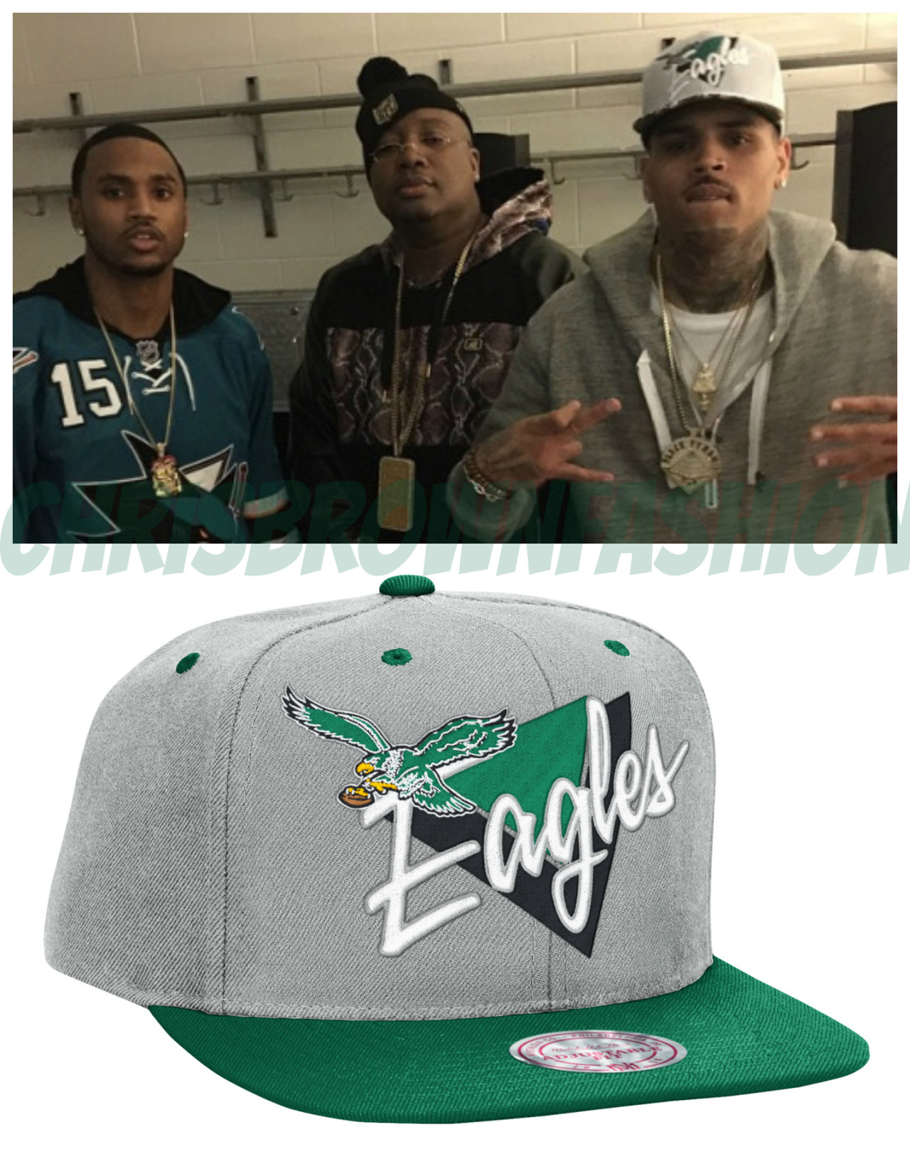 mitchell and ness eagles hat