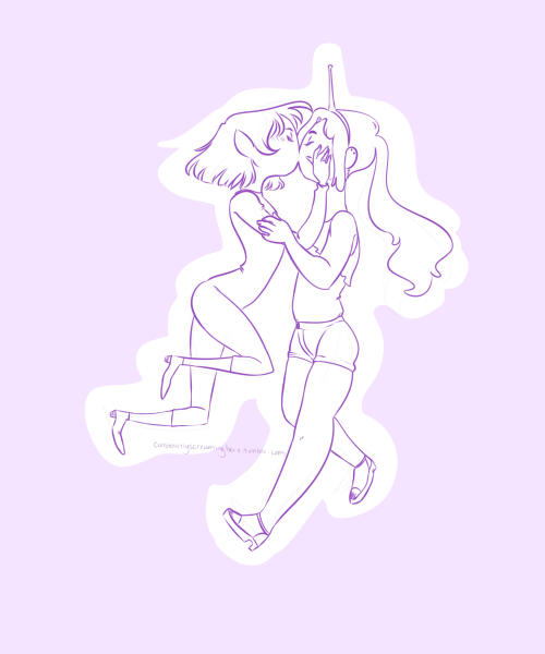 constantlyscreaminghere:easiest way to draw kissing probably!