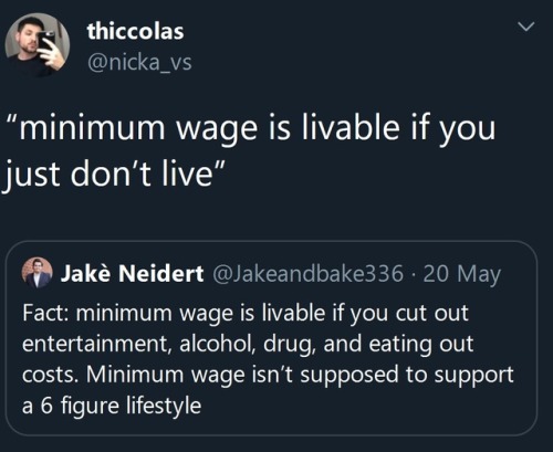 salty-space-god: niggazinmoscow: “Minimum wage is livable if all you do is work and go to slee