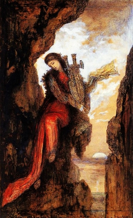 xshayarsha: Sappho in Leucadia / Sappho on the cliff  Gustave Moreau.