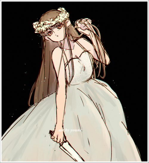 Adult Ib in a dress ^ ^’’ she’s holding a knife 