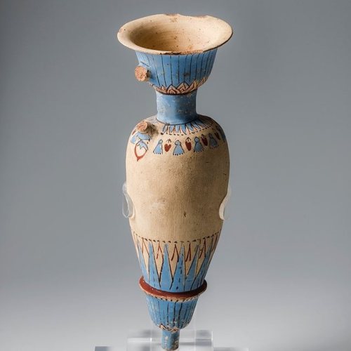 egypt-museum: Decorated vase from the tomb of Kha In ancient Egypt there were two kinds of lotus flo