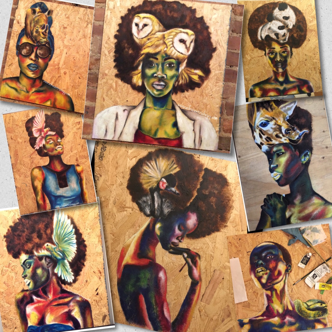 fyblackwomenart:  Queens in oil paint  Follow my Instagram @afrocentric_keyy and