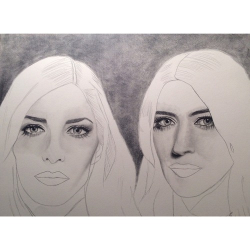 My Work In Progress Drawing of The Veronicas. Go get their new single “You Ruin Me” 