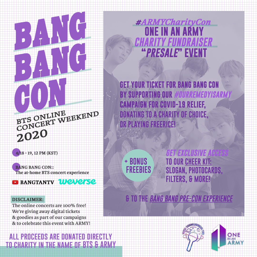 one in an army bang bang con x army charity con