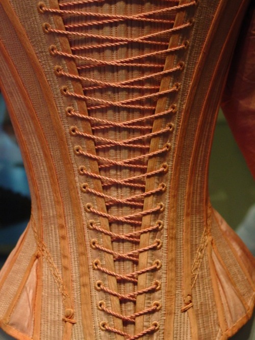 historiccostume: Watered silk Stays and busk from 1660-1680 from the Victoria &amp; Albert Museu