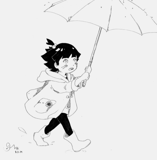 bushy-mouse:  nii-chan forgot his umbrella again..! 
