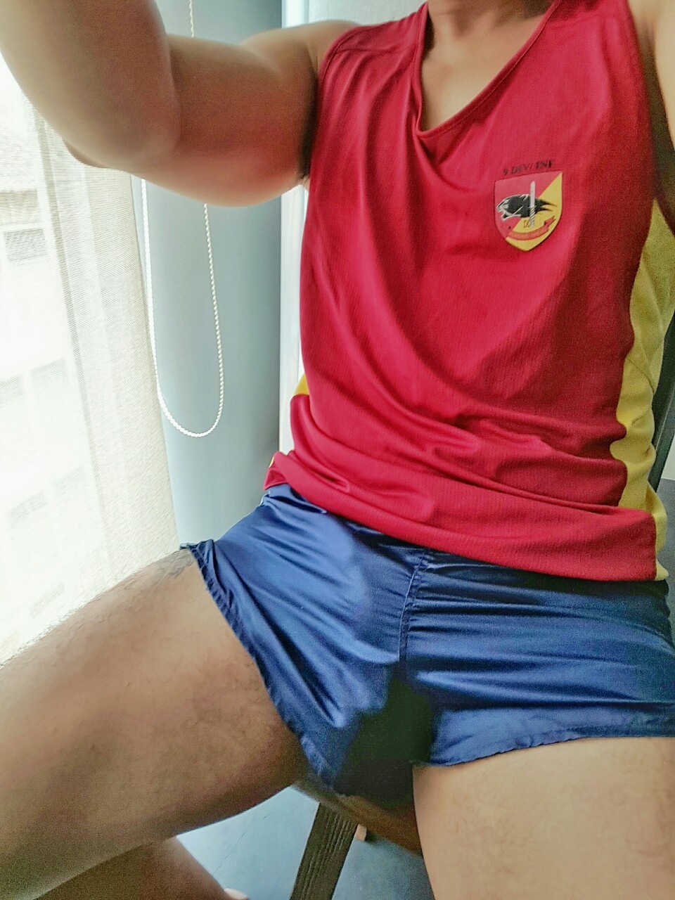 dirtyshortsbulge:  Me in SAF and adidas shorts 