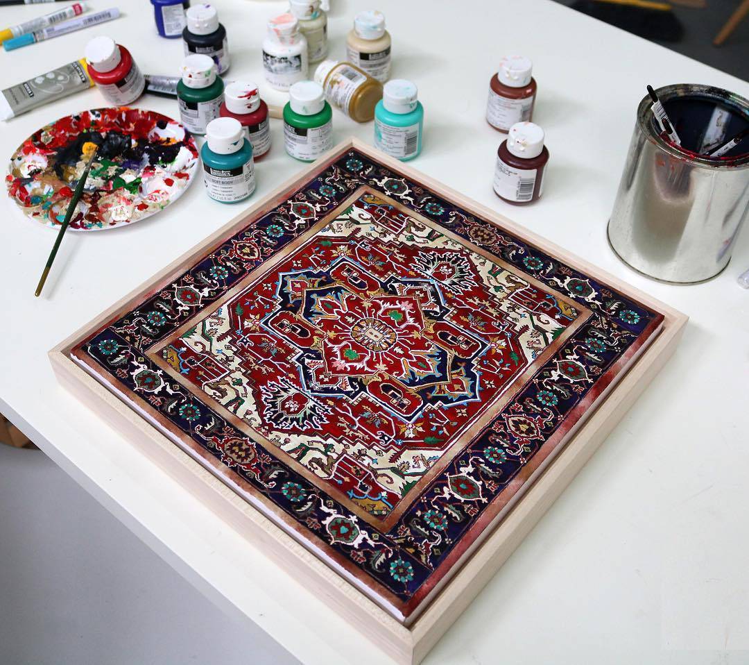 crossconnectmag:  Hand-Painted Carpets by Jason Seife Reinventing his favorite eras