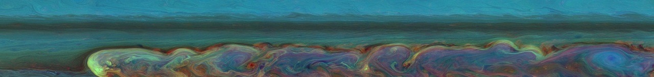 astronomyblog:  Saturn’s atmosphere exhibits a banded pattern similar to Jupiter’s,