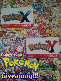 trainerdaniels-pokeblog:  I’m giving away one Pokémon X and one Pokémon Y Reservation card for Target!! as a bonus, upon purchasing either one of the games you get a 5$ gift card!   THERE WILL BE 2 WINNERS (chosen at random)  Rules:  1. YOU MUST BE