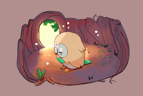 chouriosdraws:Rowlet is my starter of choice.