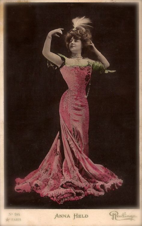 Anna Held, Famous Edwardian Cabaret Stage Star Beautiful Portrait by Reutlinger Original Rare 1900s 