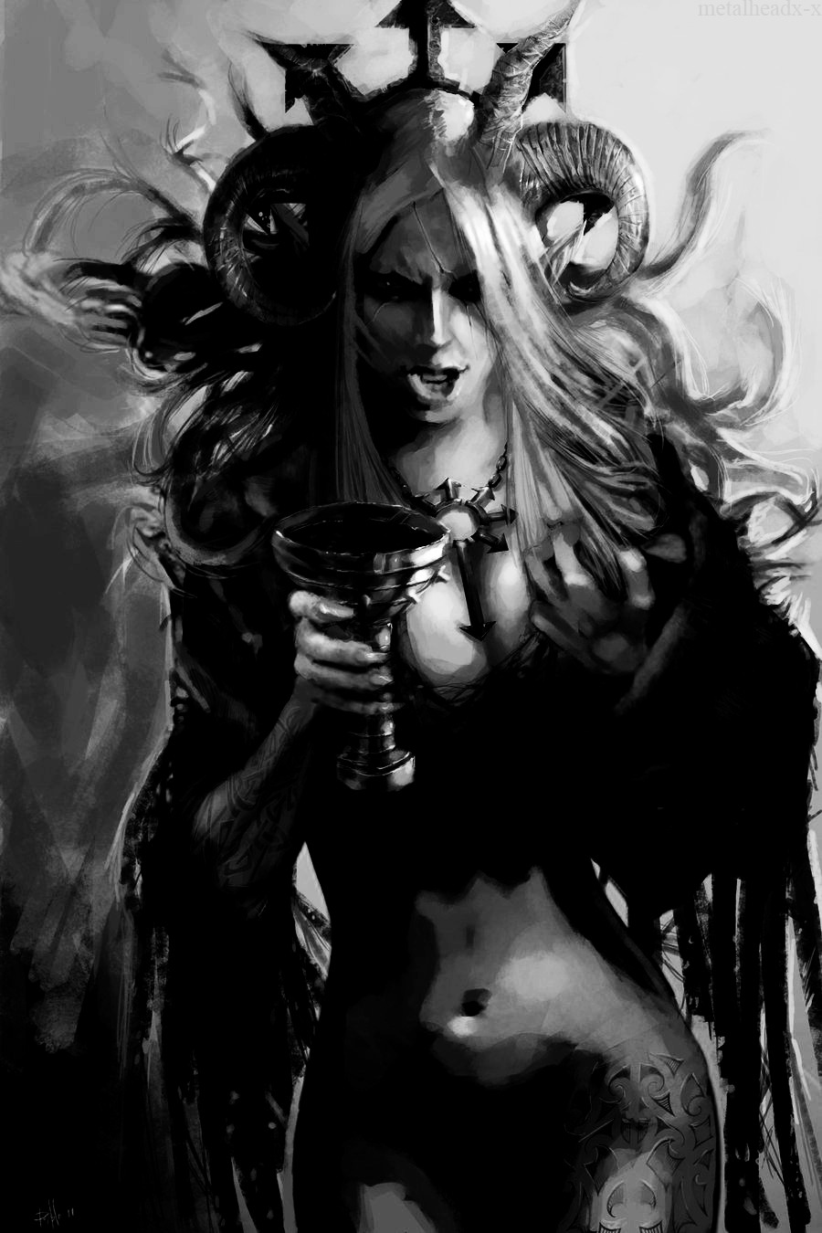 metalheadx-x:  Demon priestess by PabloFernandezArtwrkEdited by metalheadx-x 