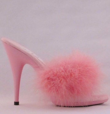 dollsofthe1960s:Old Hollywood Classic Movie Goddess Essentials: Maribou Feather Boudoir Mule Heels