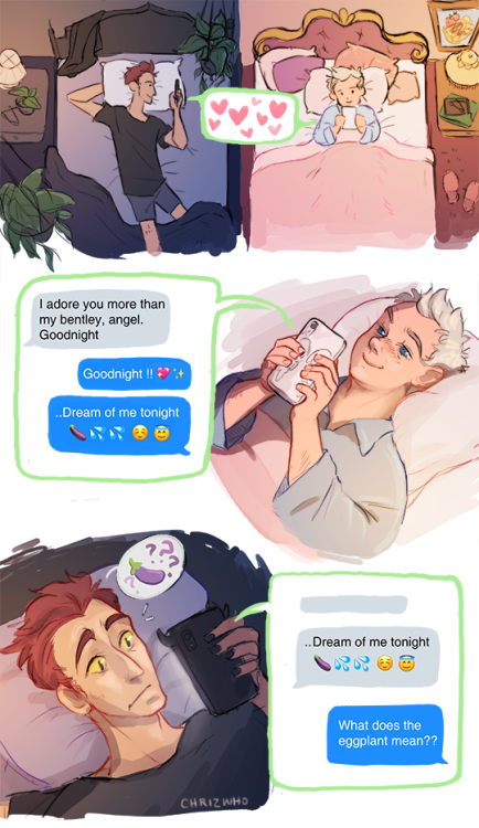 chrizwho: aziraphale’s knowledge of emojis is low key as extensive as michael sheen’s, while crowle