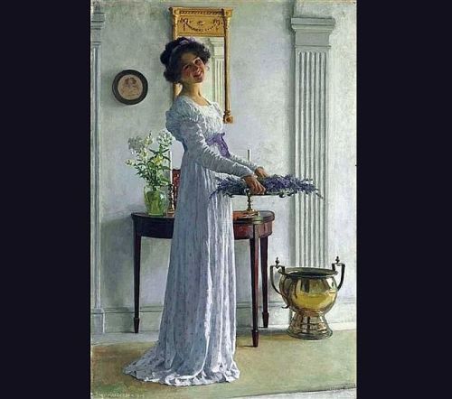 Fresh Lavender (1909) by William Henry Margetson (British, 1861-1940). Private collection.