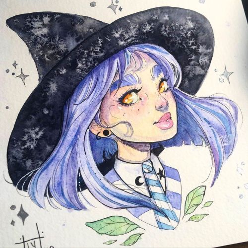 Witchy Doodle✨ from last year for a lovely Patron and their OC. . . . #lyfe #lyfeillustration #ink