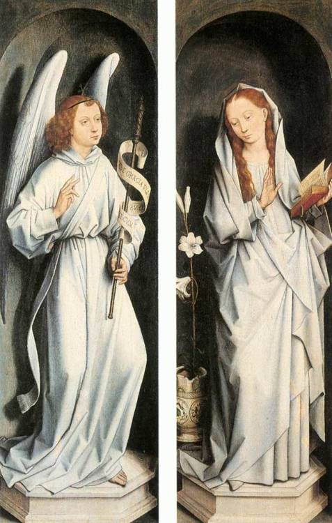 artist-memling: Annunciation, 1467, Hans Memling Medium: oil,panel