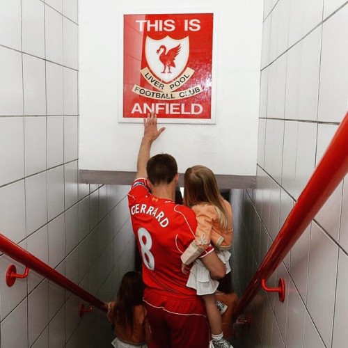 Steven Gerrard says goodbye to Anfield.