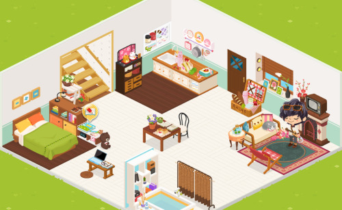 my house and avatar in LINE atm. I have a couple more things to buy before the room is complete, suc