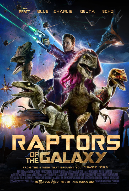 grotesque-inc:  panizua:  sometimesscribbling:  I’m so glad Chris Pratt is out there guarding our galaxy with a pack of velociraptors  I did a thing. You’re welcome.  you did well. 