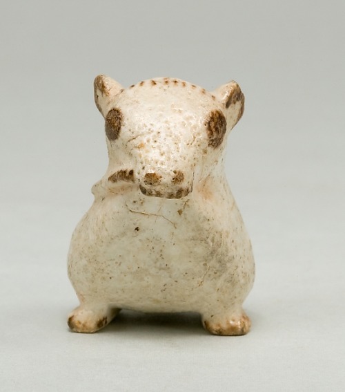 ancientpeoples:A group of faience jerboa figurines, 4 cm highPossibly from Heliopolis, Egypt, ca. 18