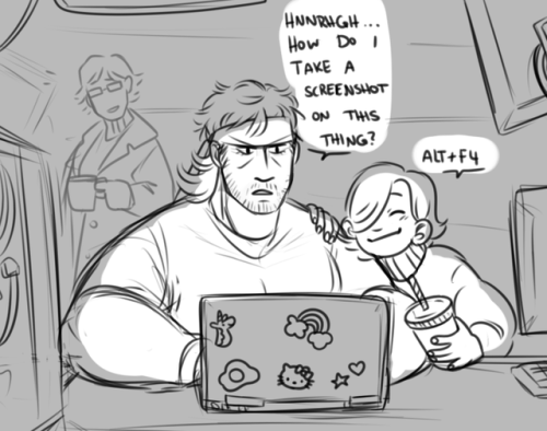 maykitz:sunny teaches her super soldier dad about computers