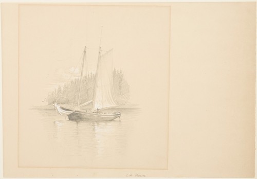 Sailboat, Charles Herbert Moore, 19th-20th century, Harvard Art Museums: DrawingsHarvard Art Museums